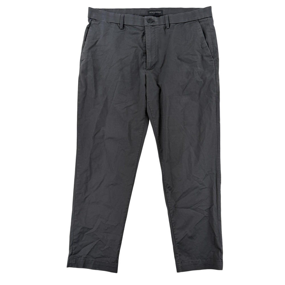 Banana Republic Chino Pants Mens 36x30 Gray Slim Fit Stretch Core Temp 603132-01